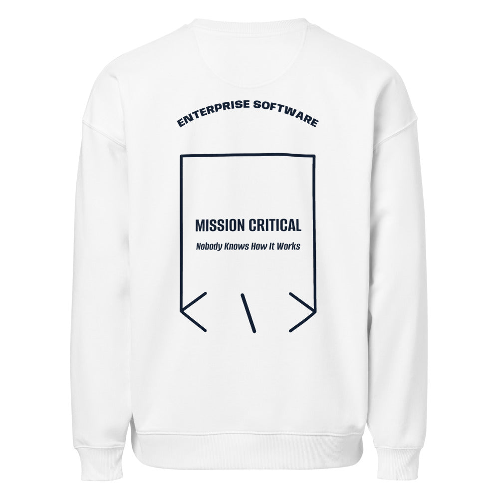 Mission Critical — White French Navy back mockup