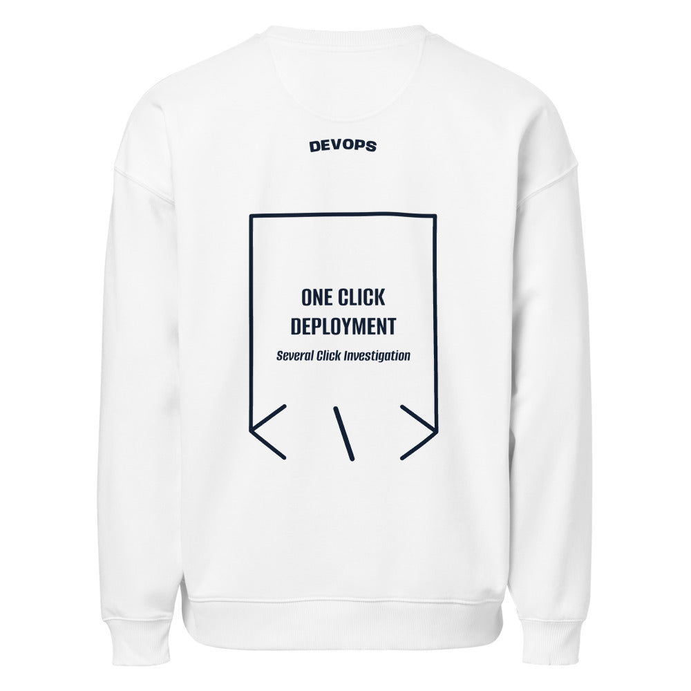 One Click Deployment — White French Navy back mockup