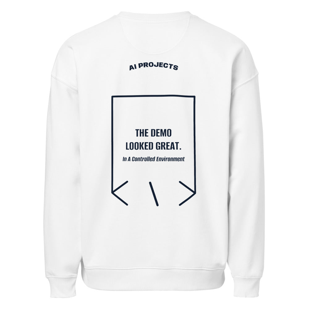 The Demo Looked Great. — White French Navy back mockup