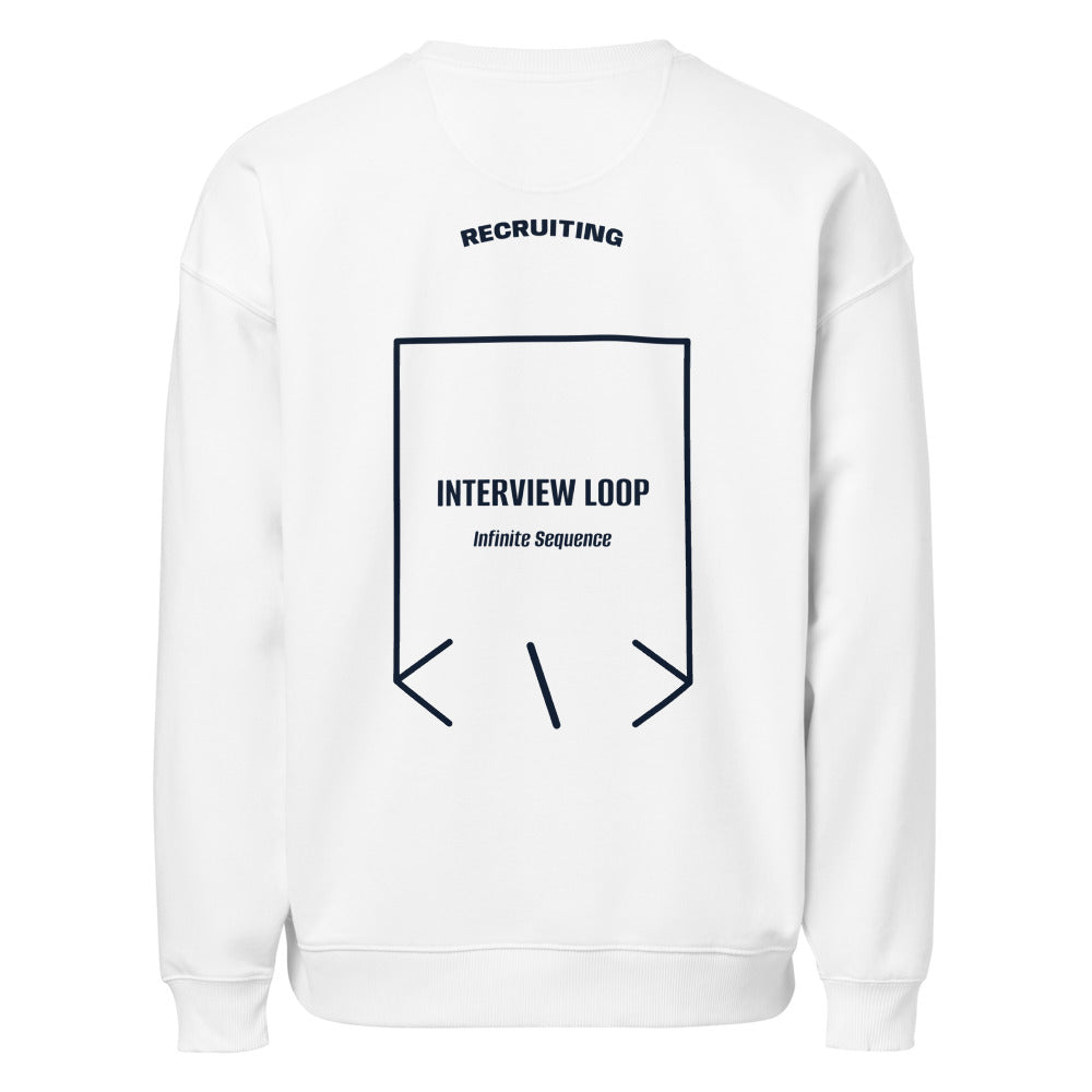 Interview Loop — White French Navy back mockup