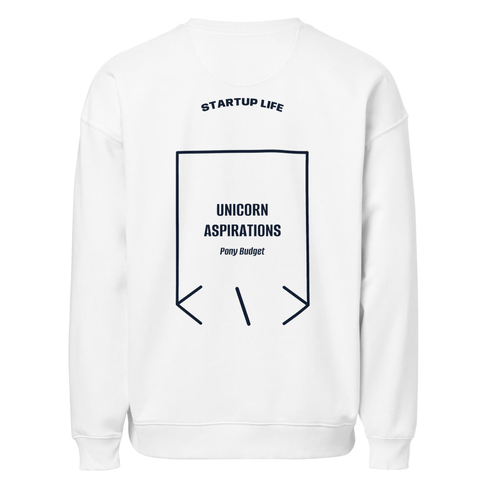 Unicorn Aspirations — White French Navy back mockup