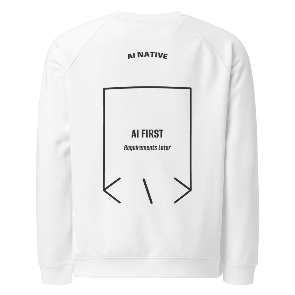 AI First — White Charcoal Melange back mockup