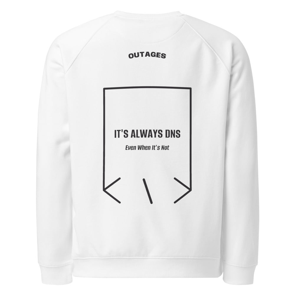 It's Always DNS — White Charcoal Melange back mockup