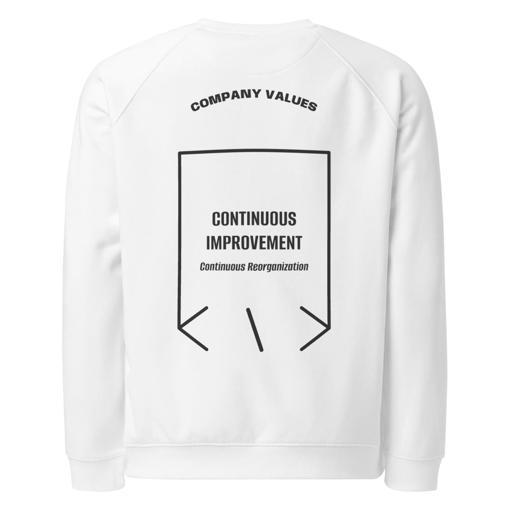 Continuous Improvement — White Charcoal Melange back mockup