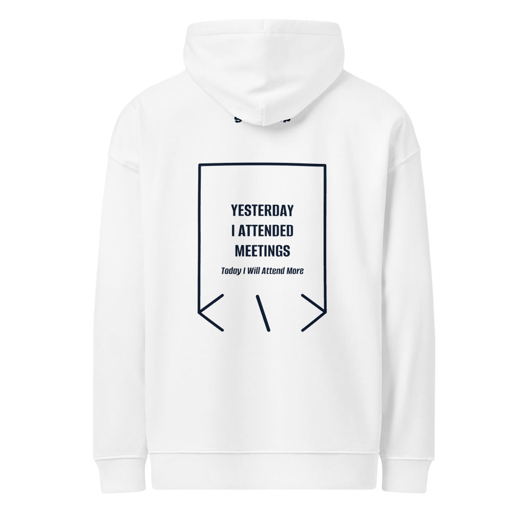Yesterday I Attended Meetings — White French Navy back mockup