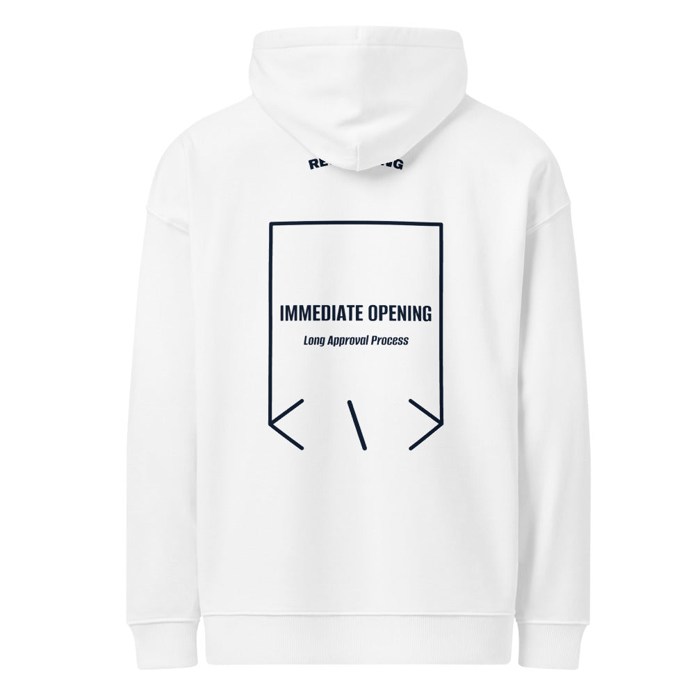 Immediate Opening — White French Navy back mockup