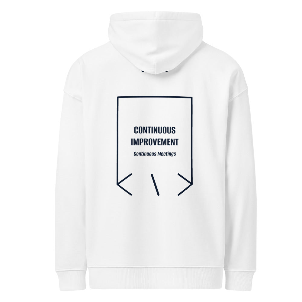 Continuous Improvement — White French Navy back mockup