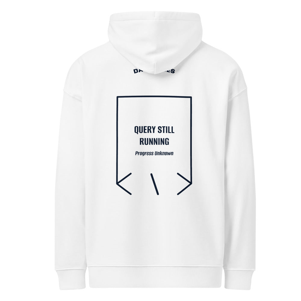 Query Still Running — White French Navy back mockup