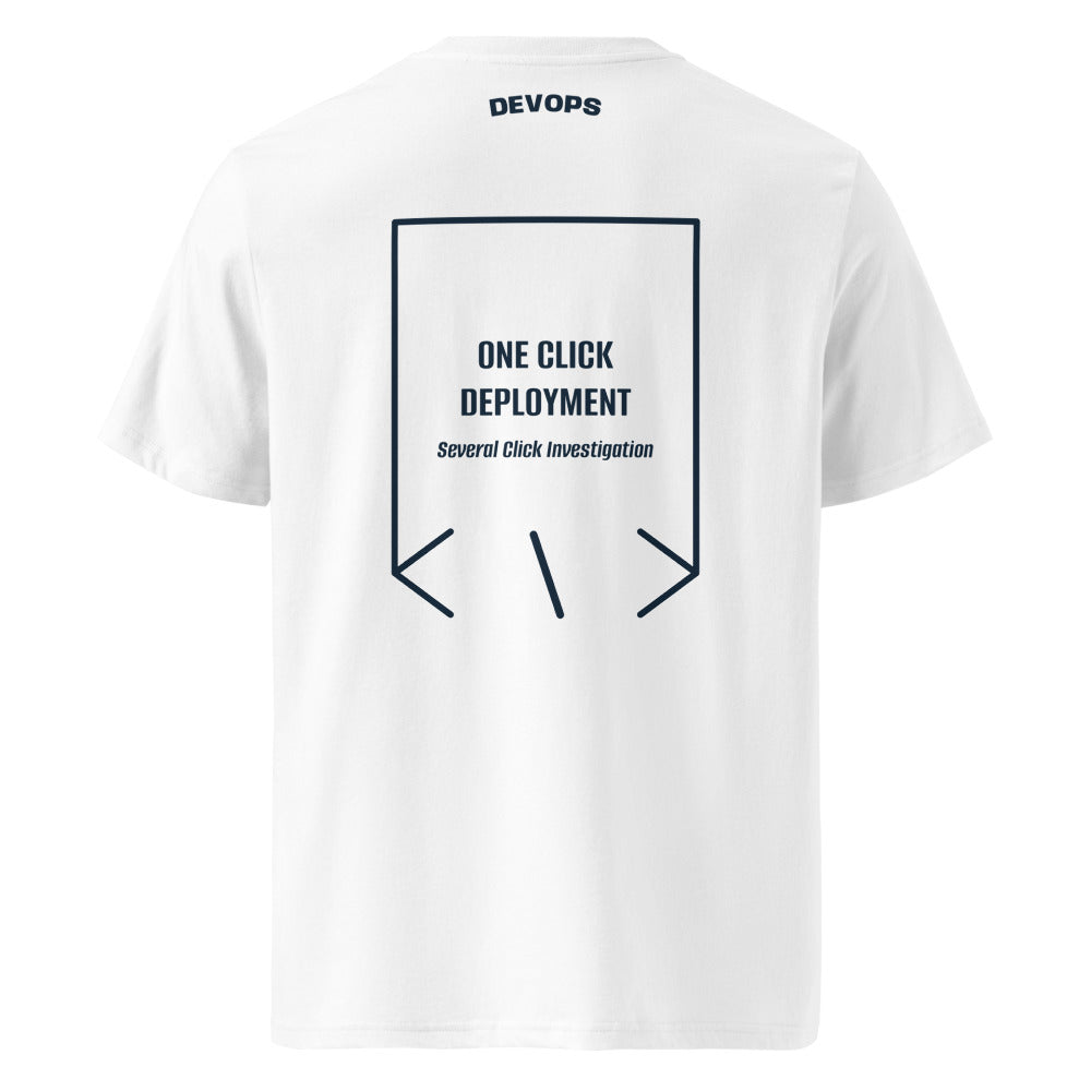 One Click Deployment — White French Navy back mockup