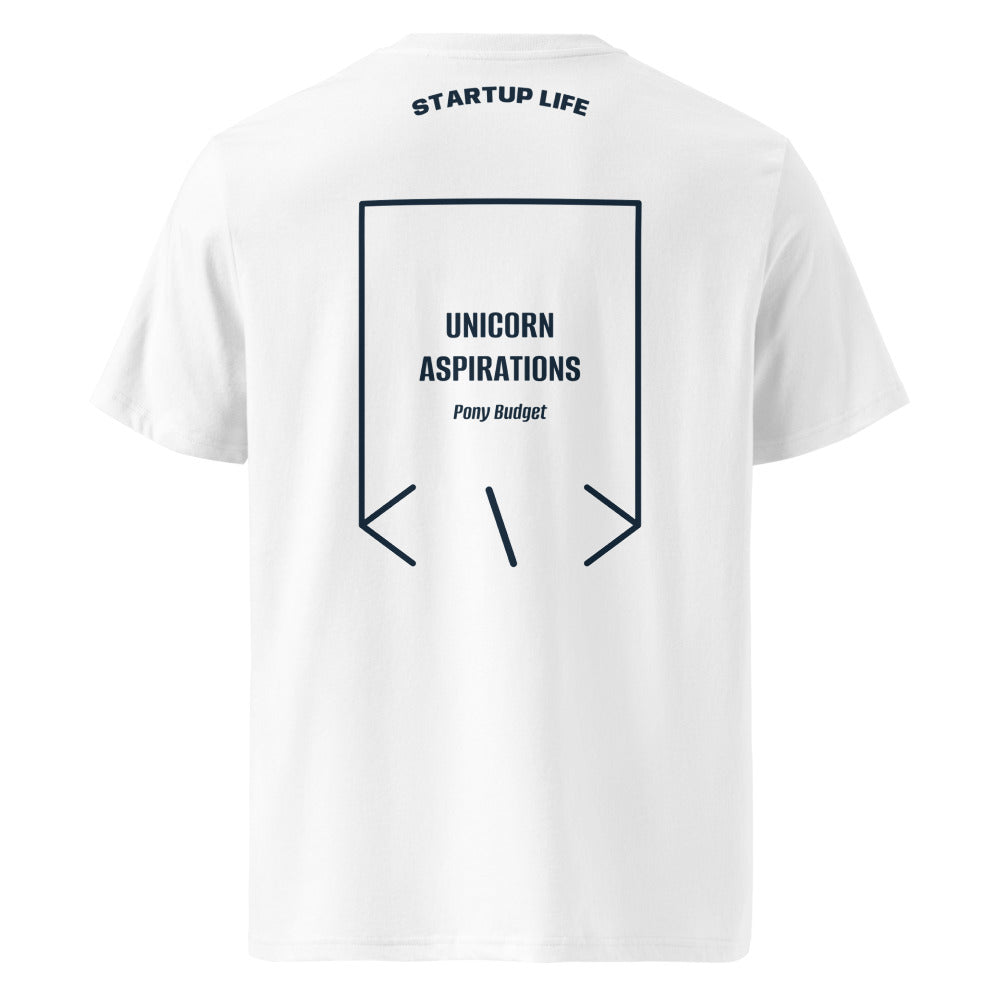 Unicorn Aspirations — White French Navy back mockup