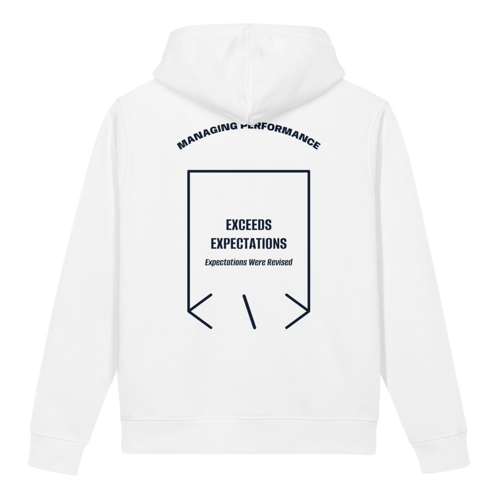 Exceeds Expectations — White French Navy back mockup