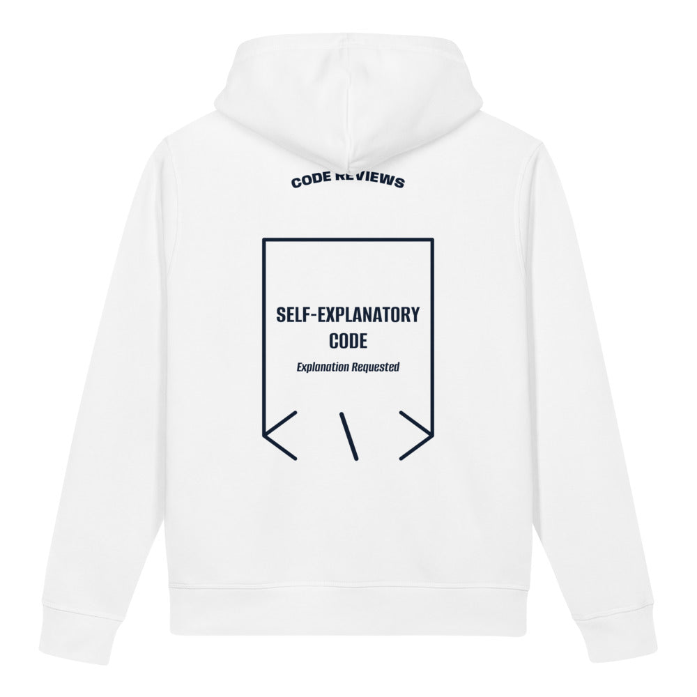 Self-Explanatory Code — White French Navy back mockup