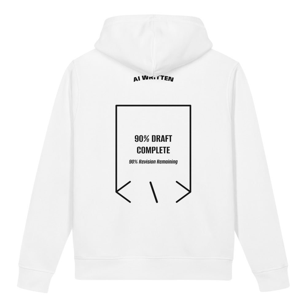 90% Draft Complete — White Black back mockup