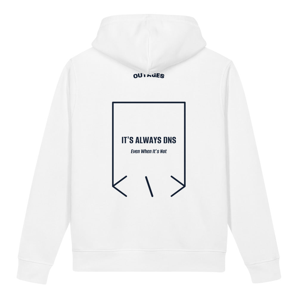 It's Always DNS — White French Navy back mockup