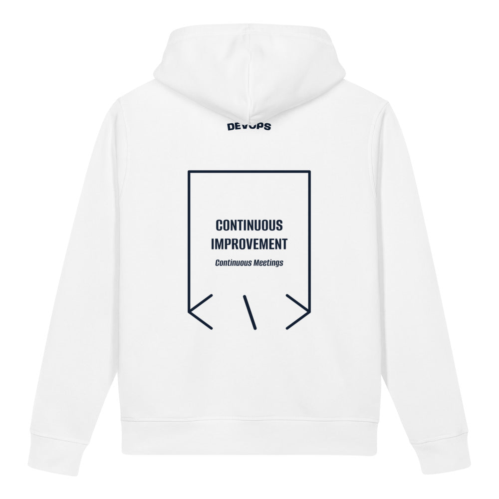 Continuous Improvement — White French Navy back mockup