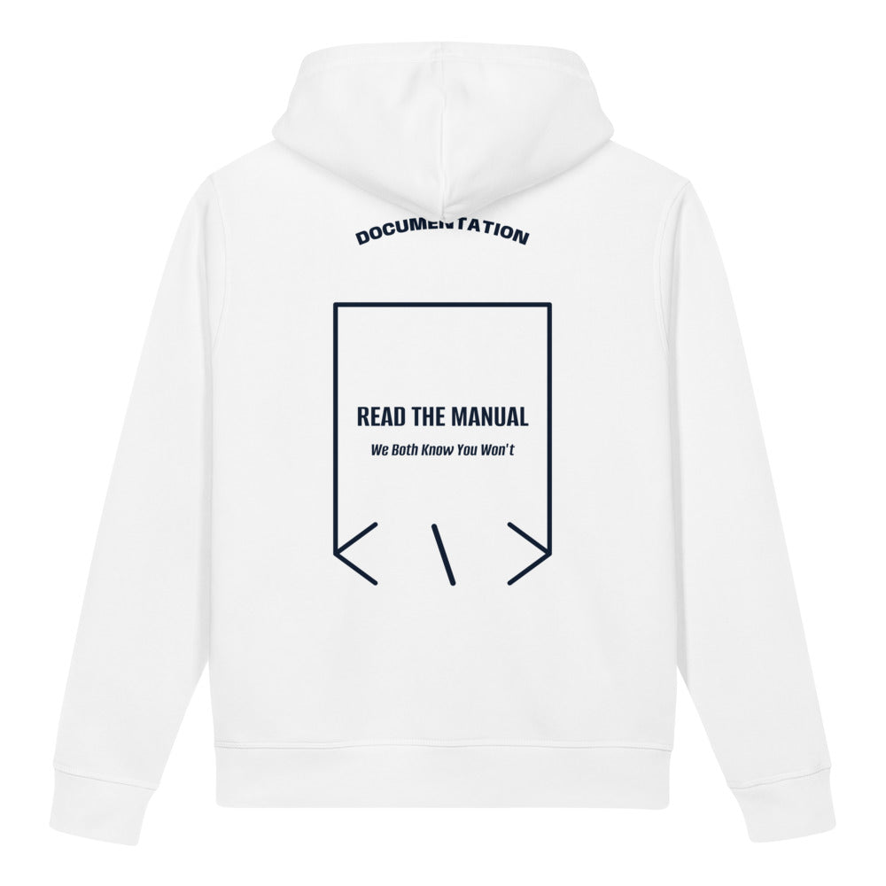 Read The Manual — White French Navy back mockup