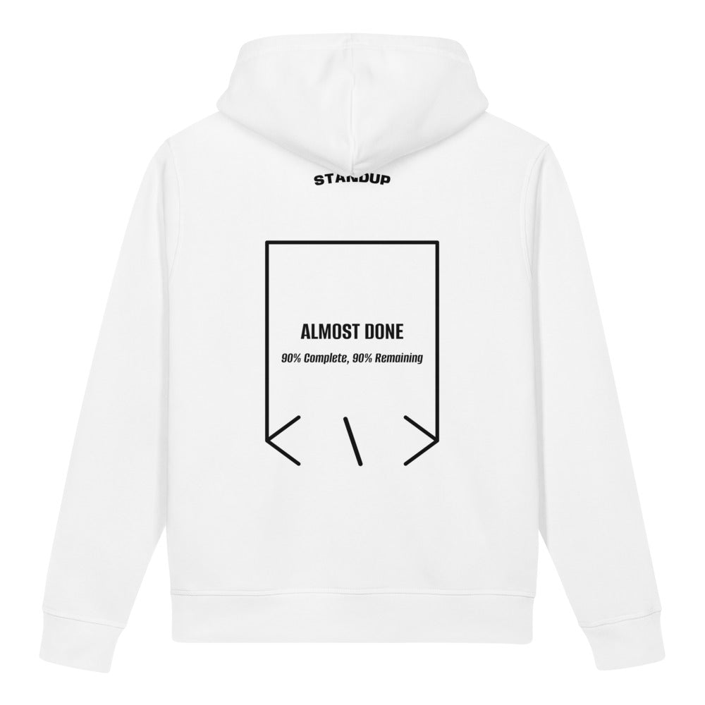 Almost Done — White Black back mockup