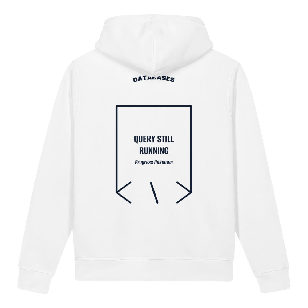 Query Still Running — White French Navy back mockup