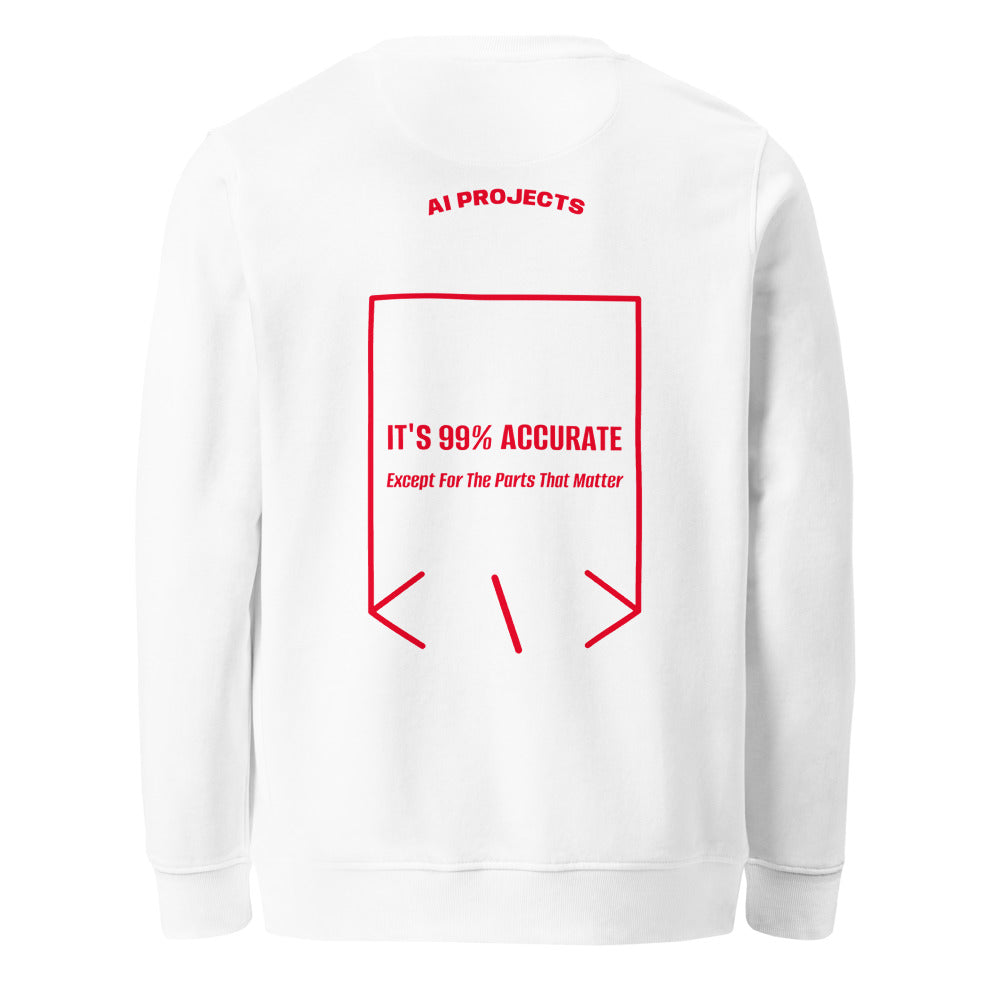 It's 99% Accurate — White Red back mockup