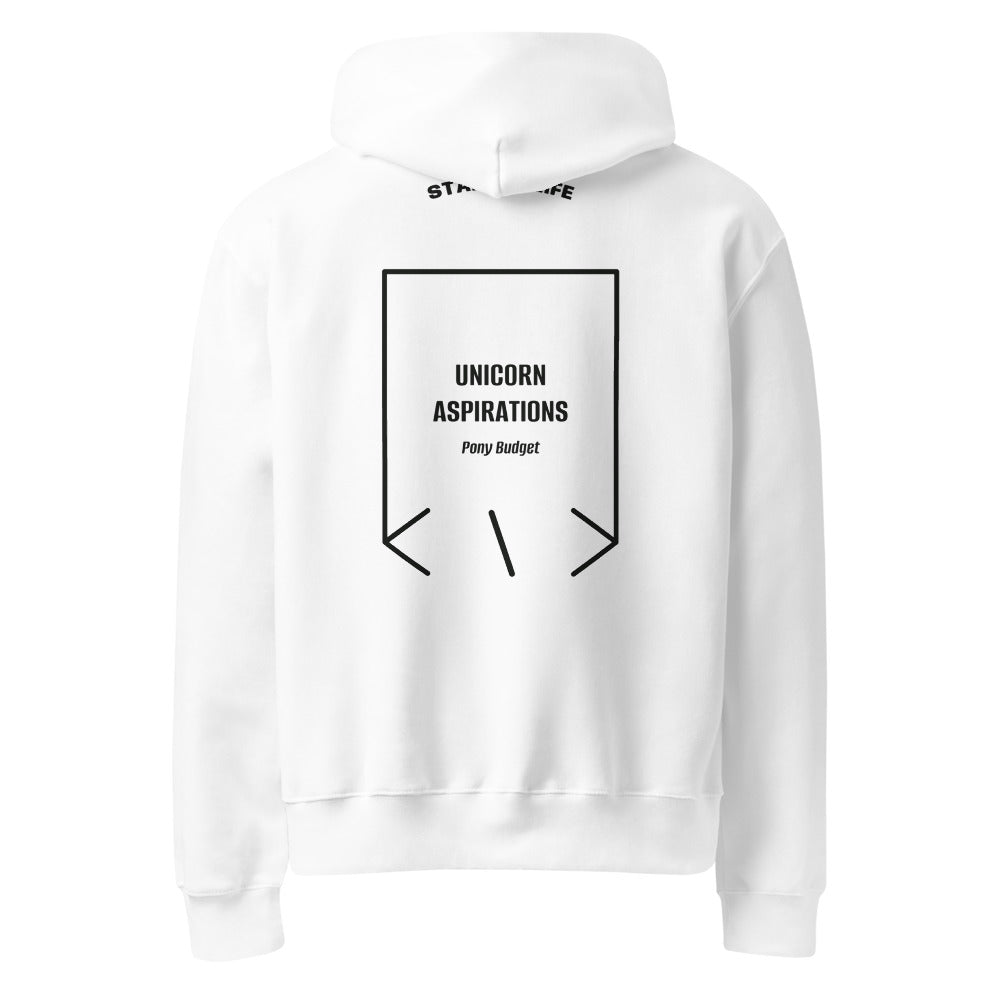 Unicorn Aspirations — White Vintage Black back mockup