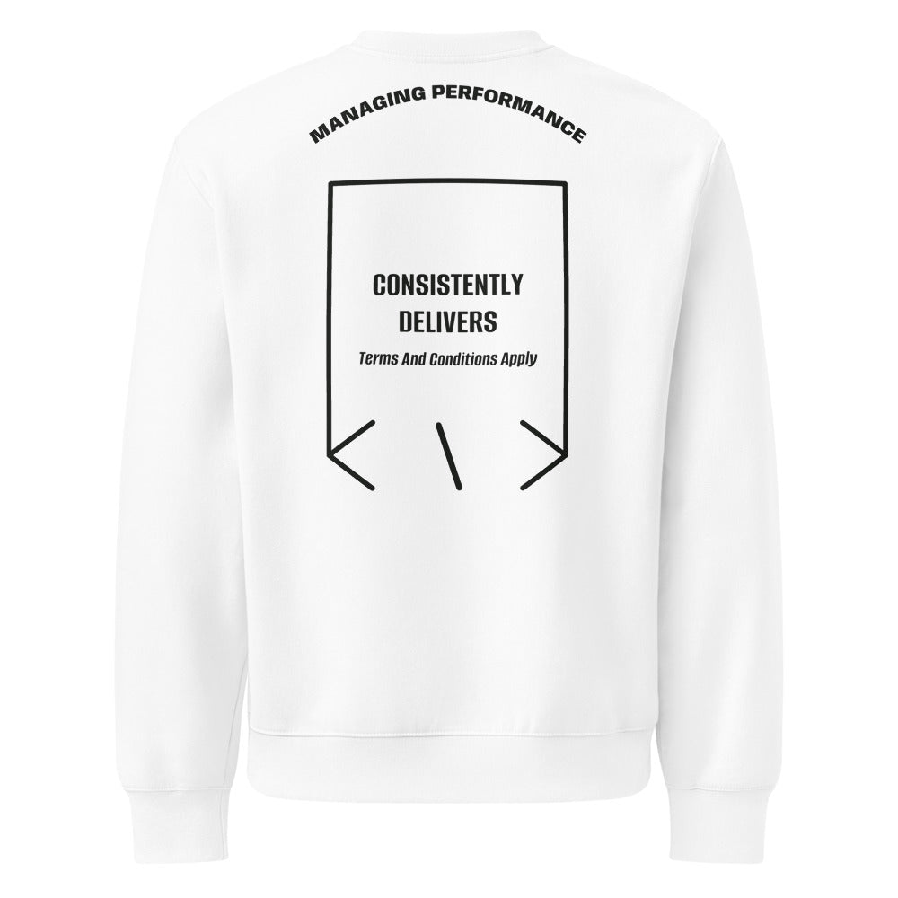 Consistently Delivers — White Vintage Black back mockup