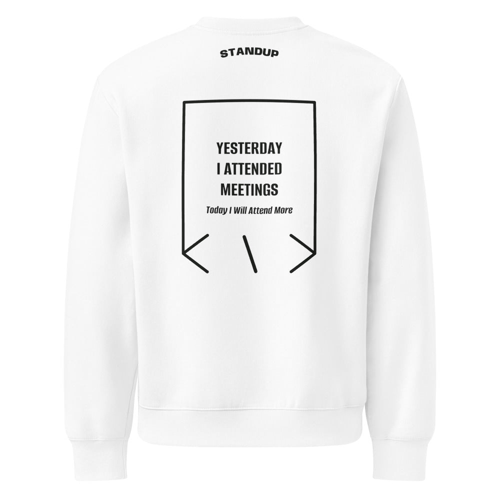 Yesterday I Attended Meetings — White Vintage Black back mockup