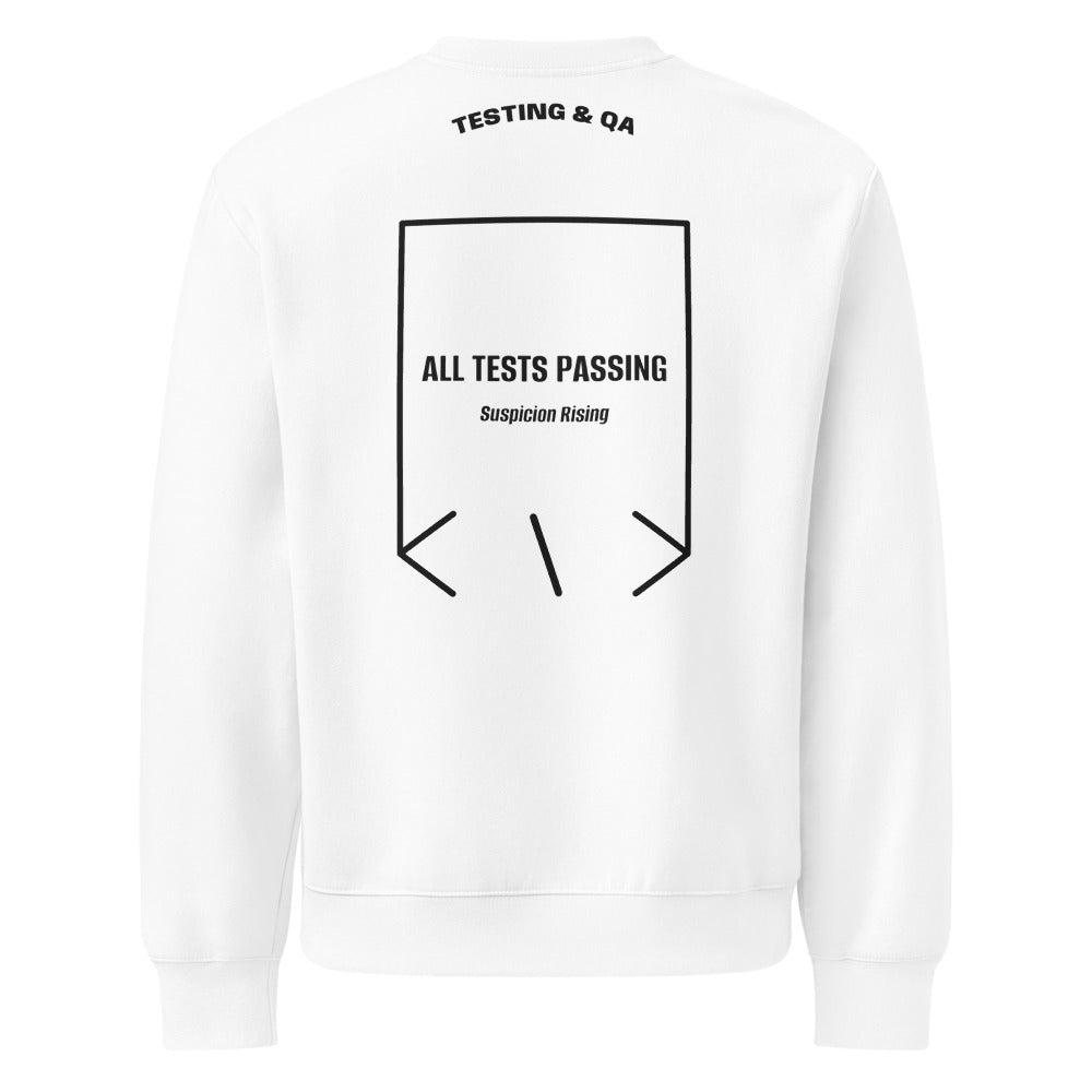 All Tests Passing — White Vintage Black back mockup