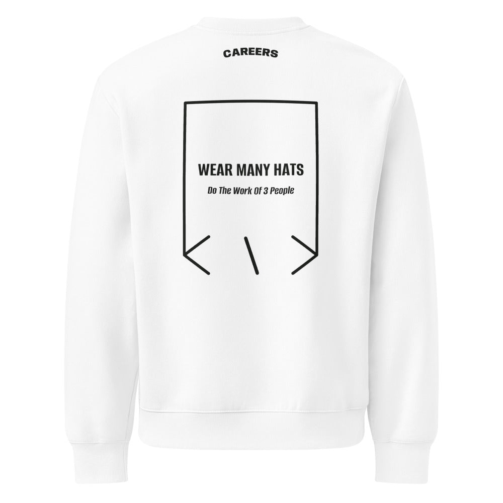 Wear Many Hats — White Vintage Black back mockup