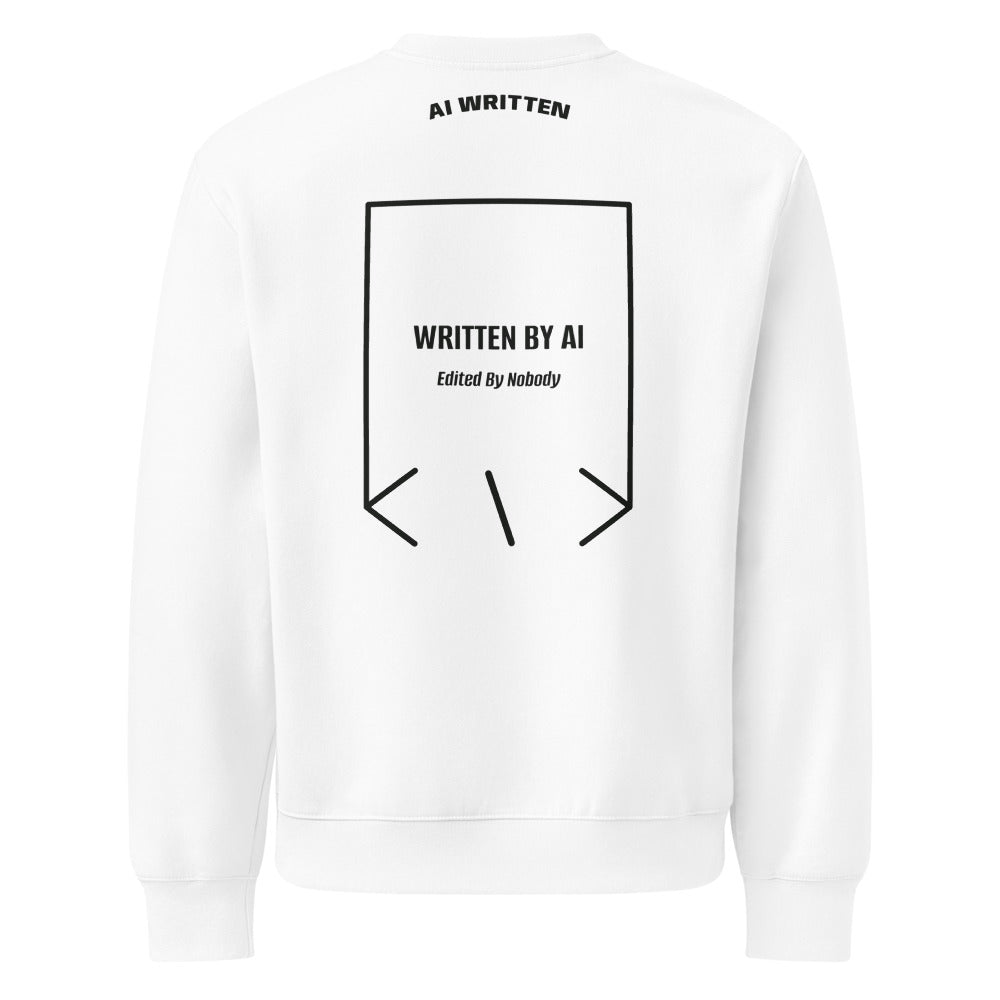 Written By AI — White Vintage Black back mockup
