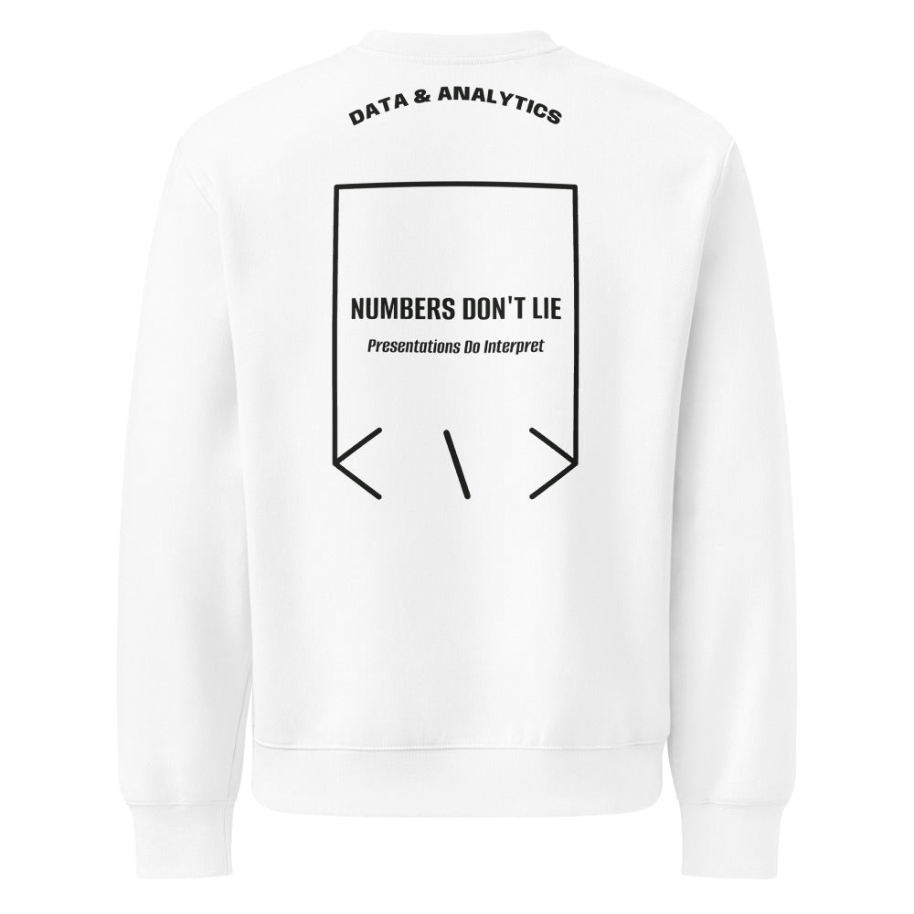 Numbers Don't Lie — White Vintage Black back mockup