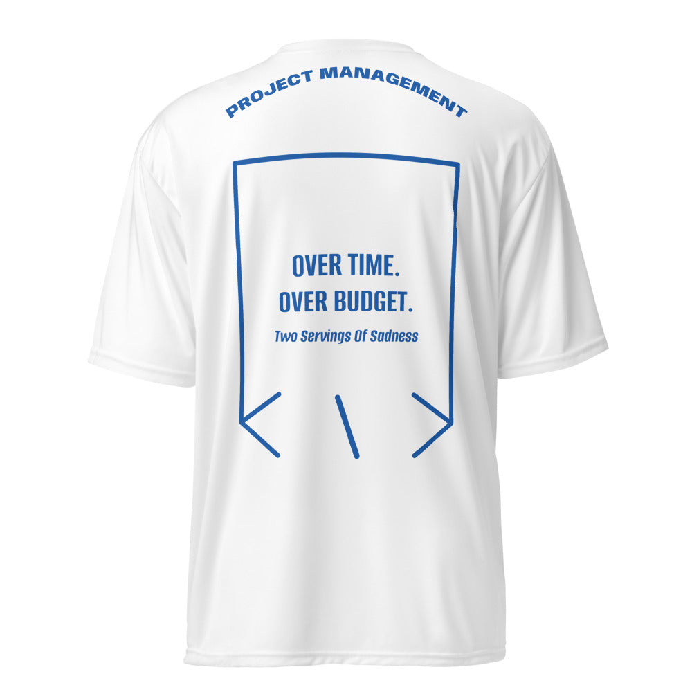 Over Time. Over Budget. — White Royal back mockup