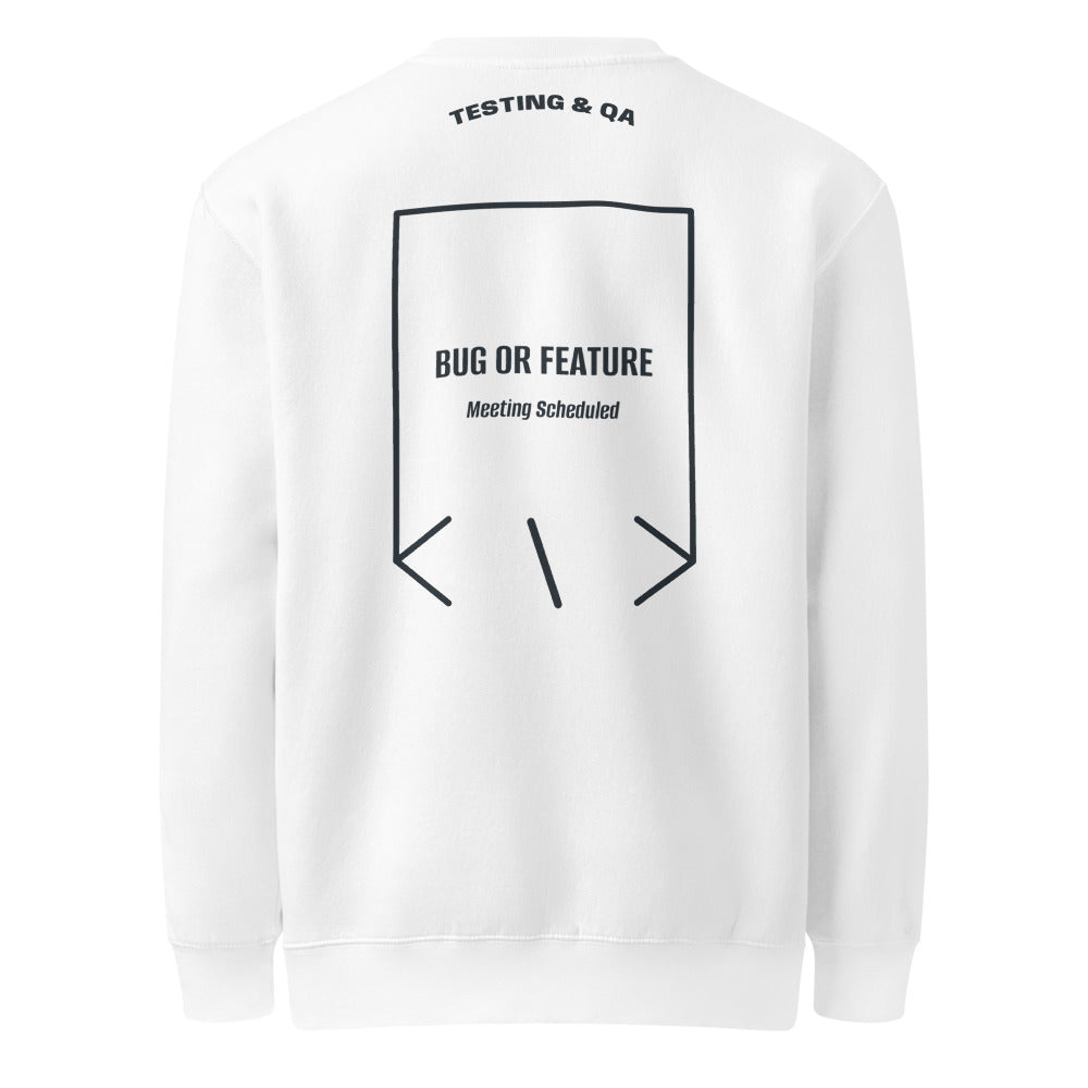 Bug Or Feature — White Navy back mockup
