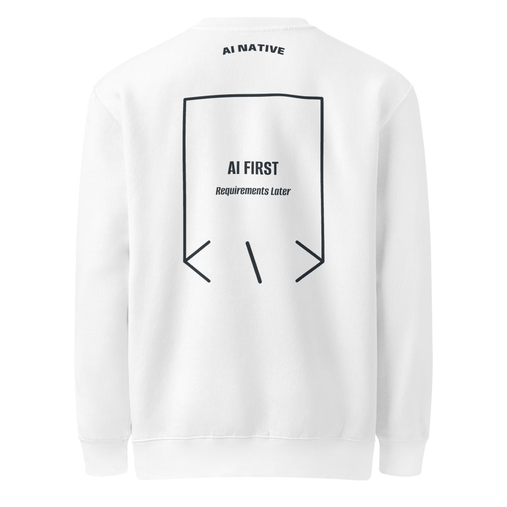 AI First — White Navy back mockup