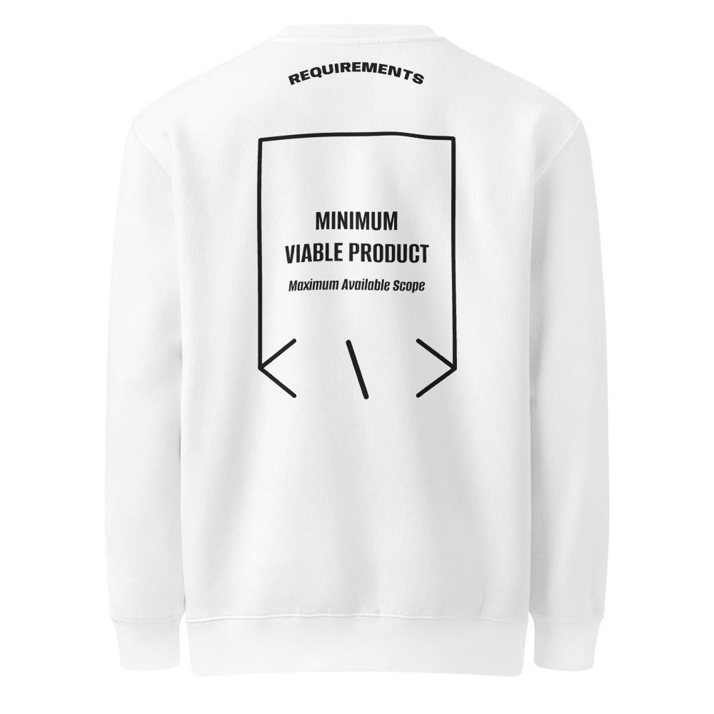 Minimum Viable Product — White Black back mockup