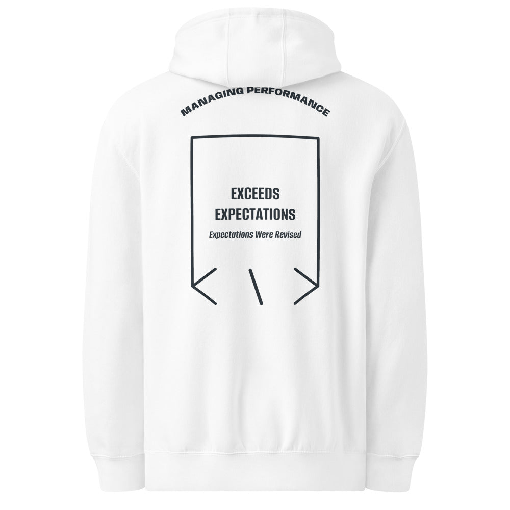 Exceeds Expectations — White Navy back mockup