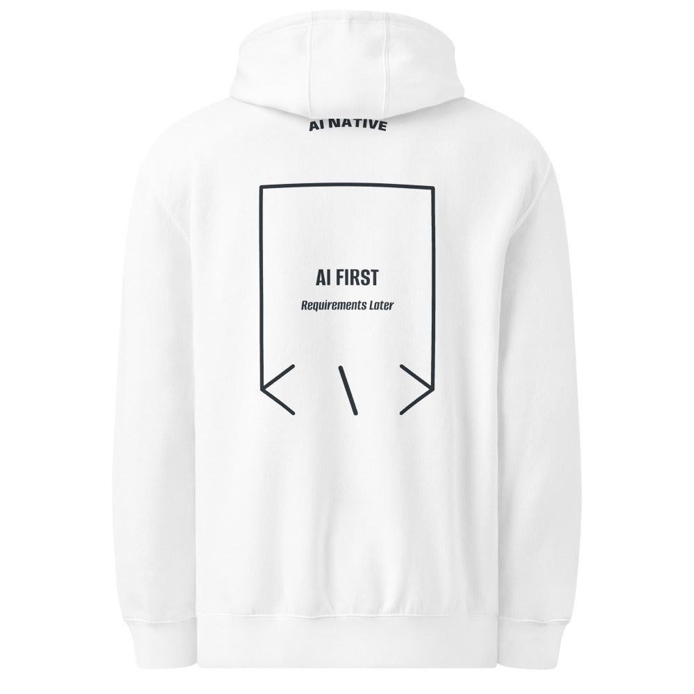 AI First — White Navy back mockup