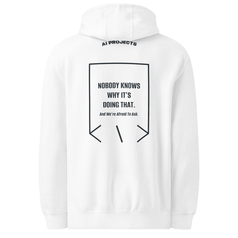 Nobody Knows Why It's Doing That. — White Navy back mockup
