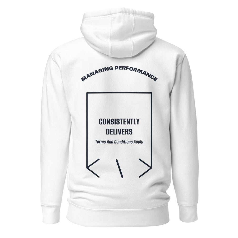 Consistently Delivers — White Navy Blazer back mockup