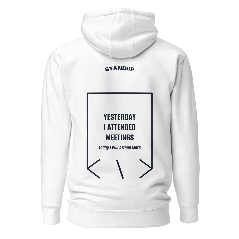 Yesterday I Attended Meetings — White Navy Blazer back mockup