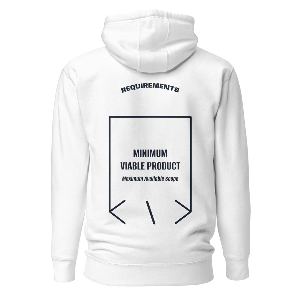 Minimum Viable Product — White Navy Blazer back mockup