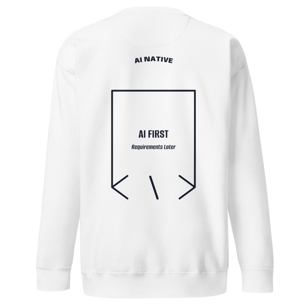 AI First — White Navy Blazer back mockup