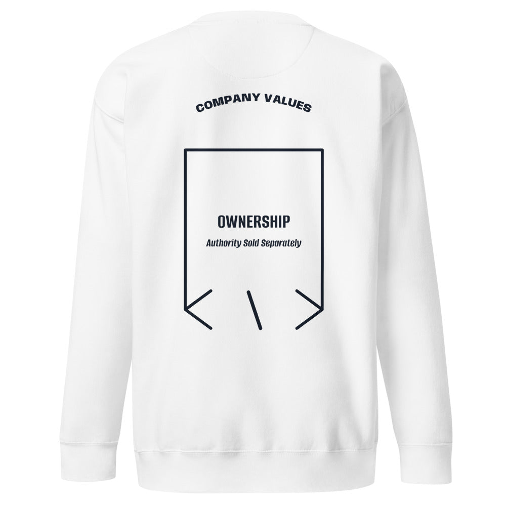 Ownership — White Navy Blazer back mockup