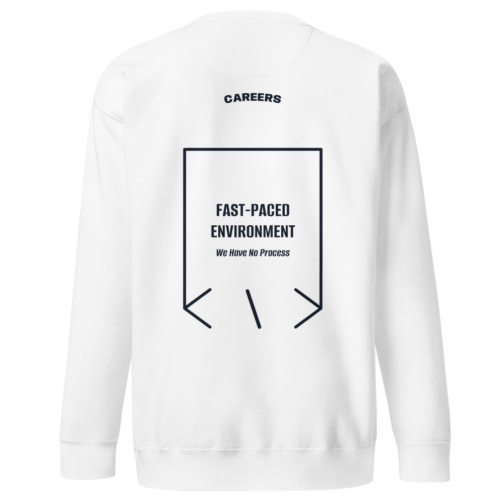 Fast-Paced Environment — White Navy Blazer back mockup