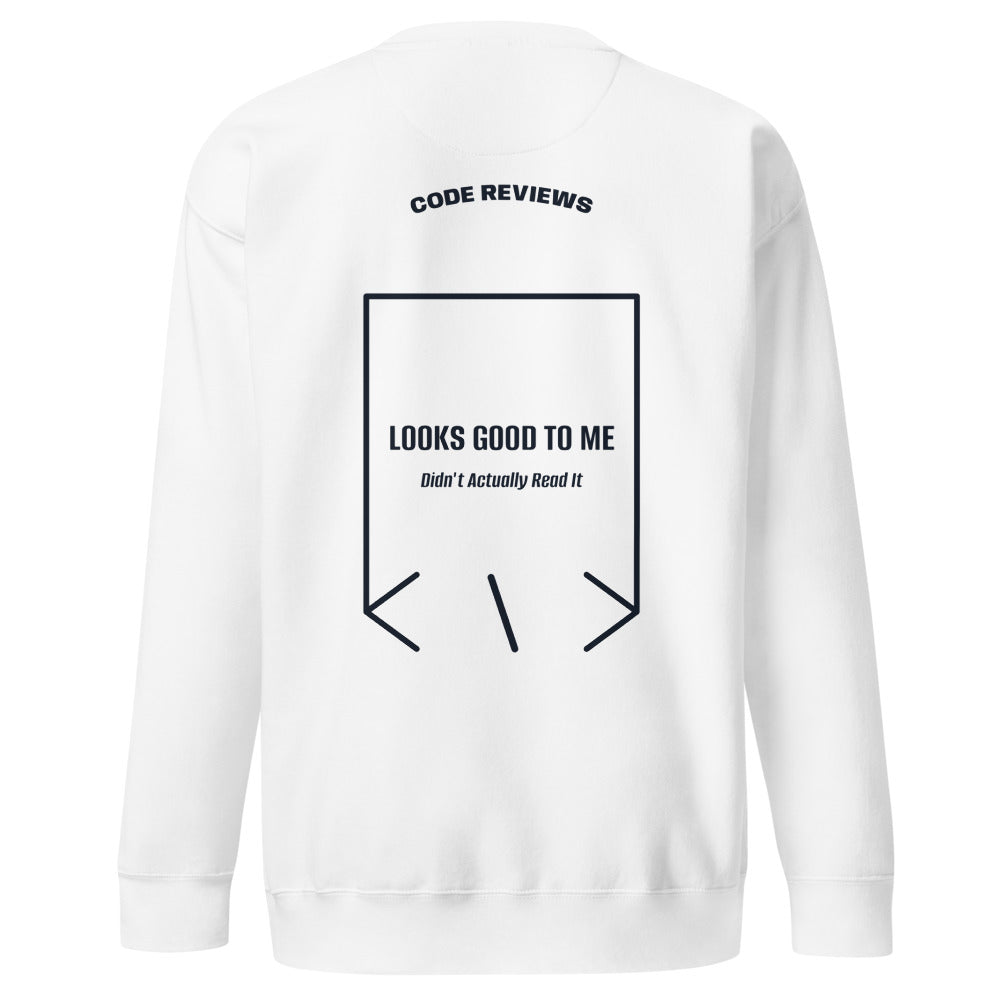 Looks Good To Me — White Navy Blazer back mockup