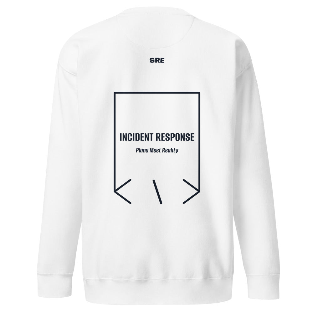 Incident Response — White Navy Blazer back mockup