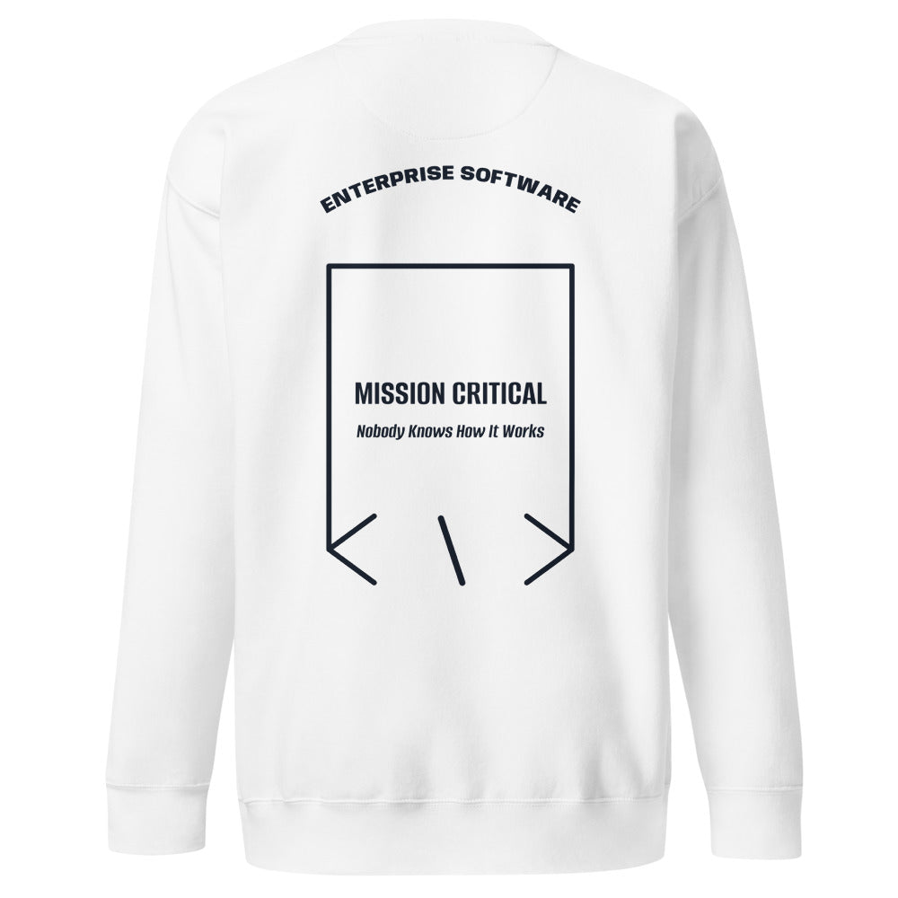 Mission Critical — White Navy Blazer back mockup