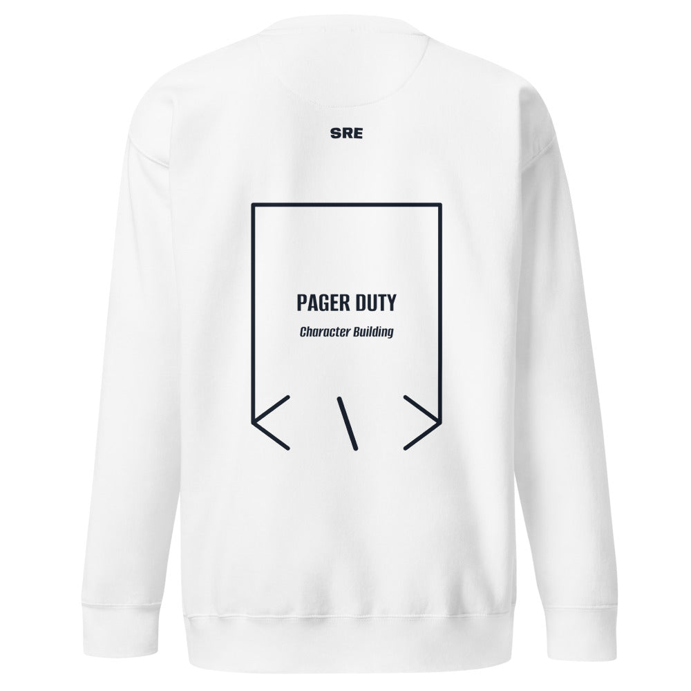 Pager Duty — White Navy Blazer back mockup