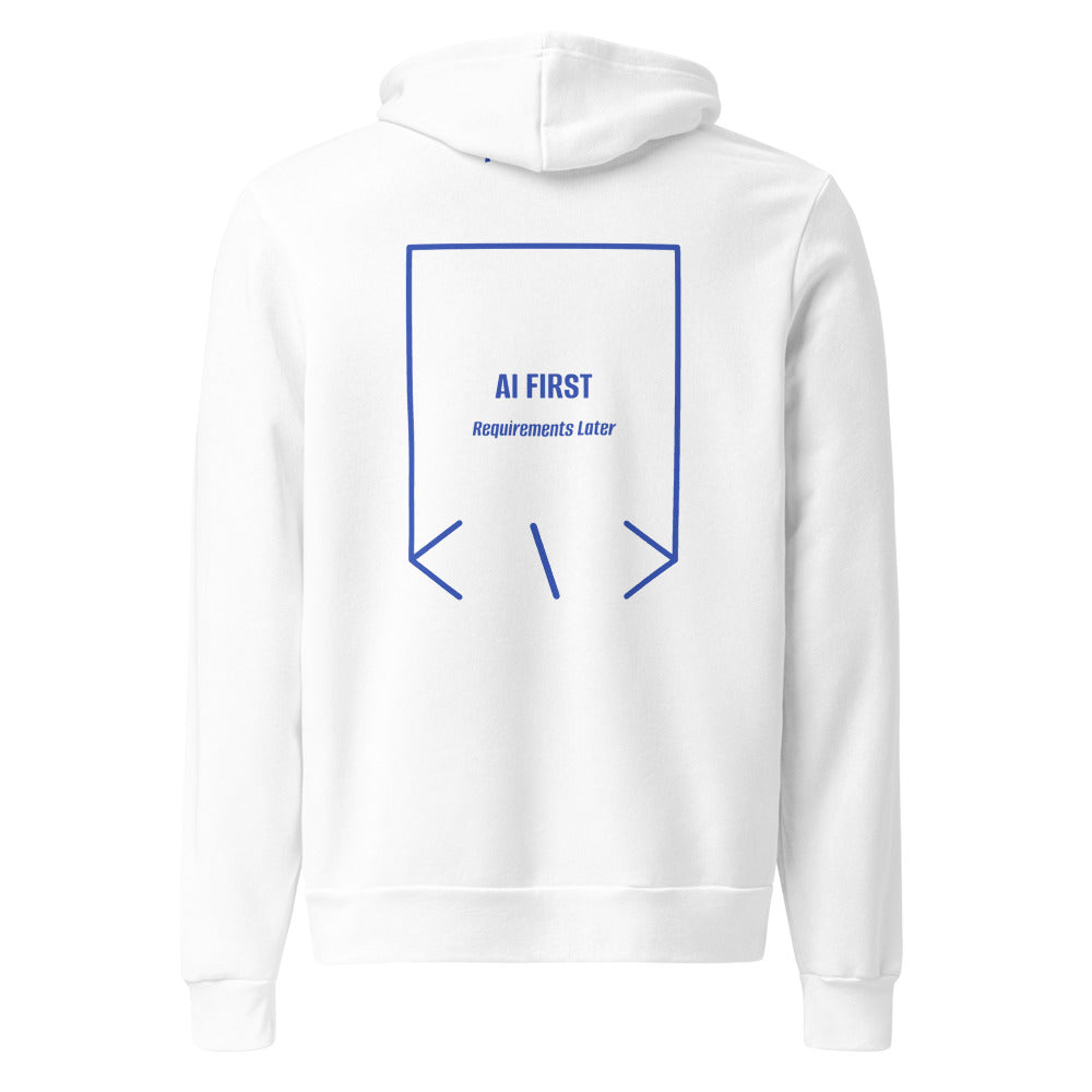 AI First — White True Royal back mockup