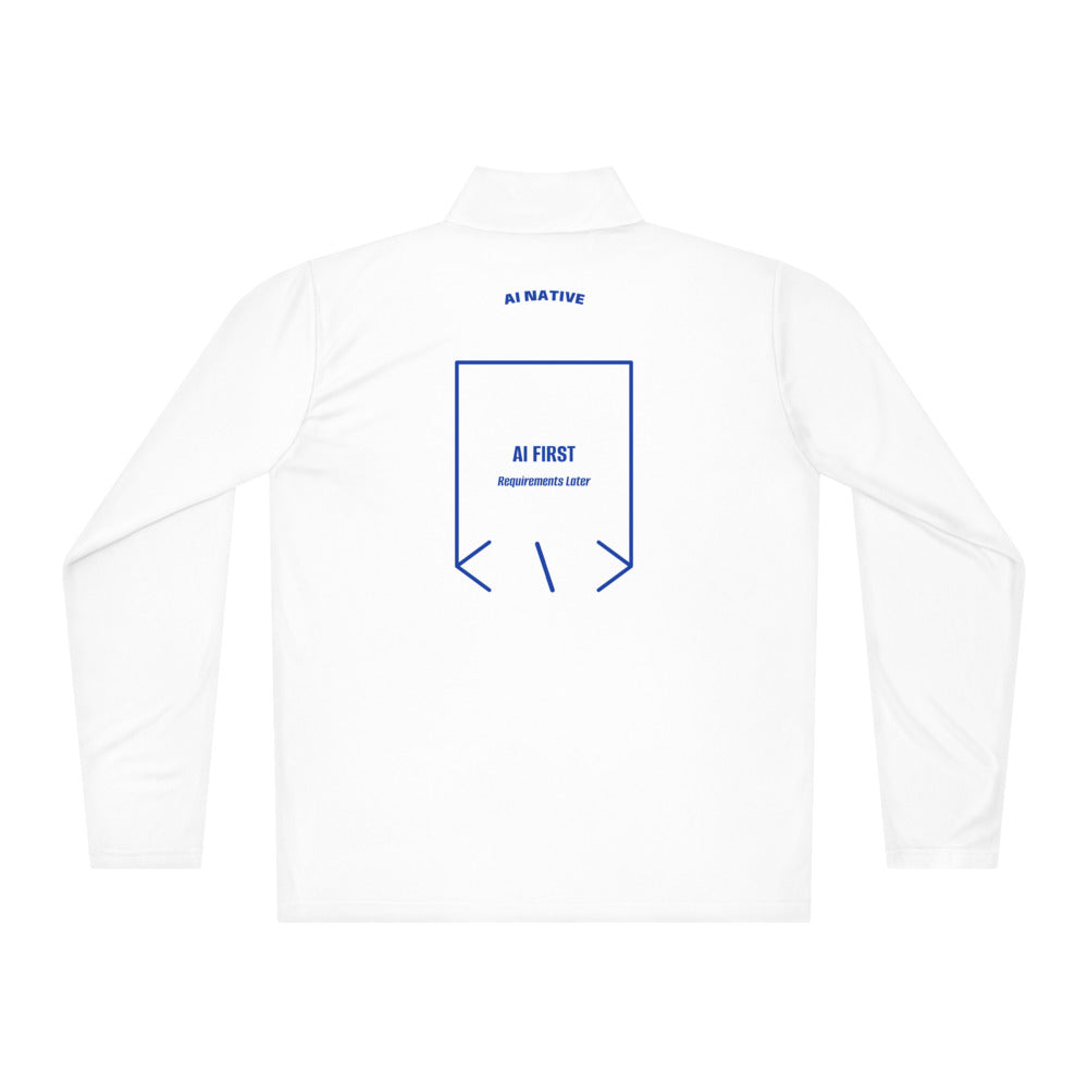 AI First — White True Royal back mockup