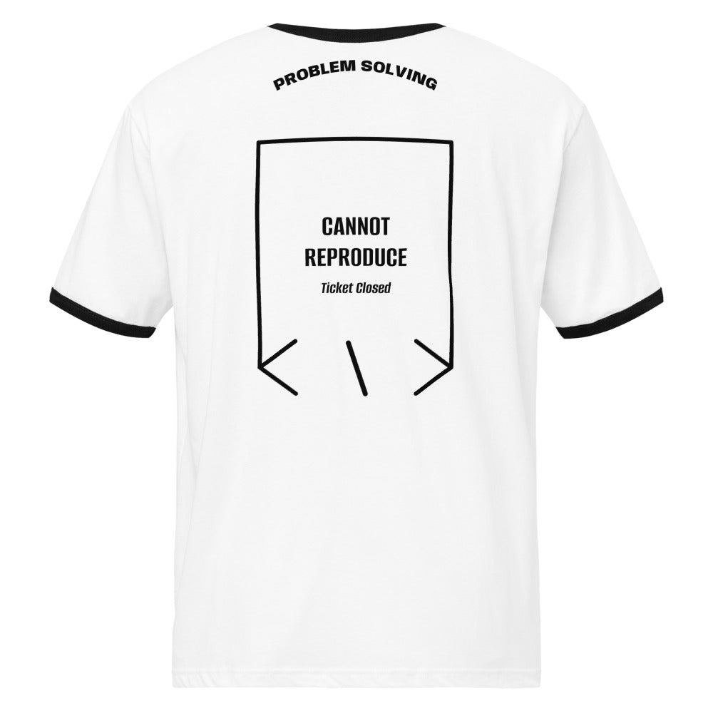Cannot Reproduce — White / Black Black back mockup